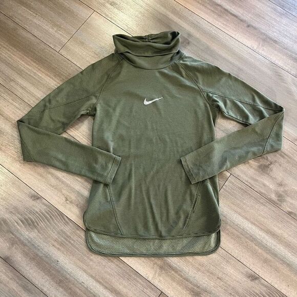 Nike Green‎ Athletic Workout Quarter Zip Jacket Women Small - Picture 1 of 5